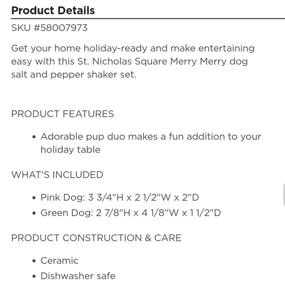 👀50% OFF🐕🧂NWT‼️ Holiday Cheer Dog Salt & Pepper Shakers Set - Picture 3 of 8